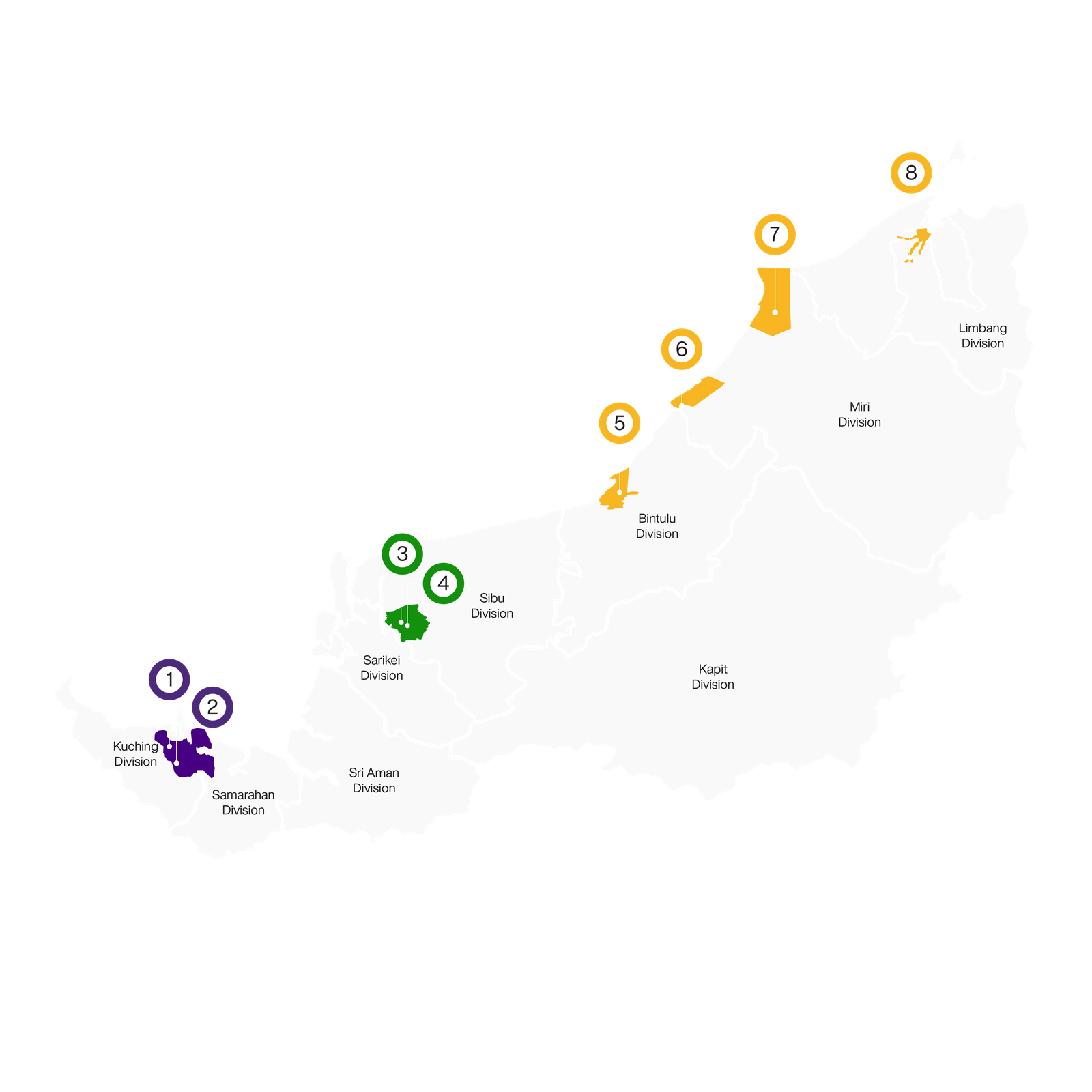 Sarwak water service regions